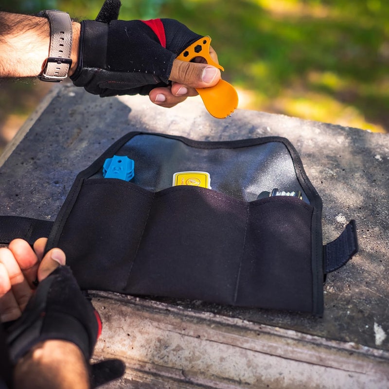 PACK2RIDE Blossom Bike Saddle Roll Bag - Bike Tool Kit Holder - Water Resistant & Durable Cordura Fabric - Under Seat cycling accessories - mountain bike accessories - ebike saddle bags (Black) - Image 5